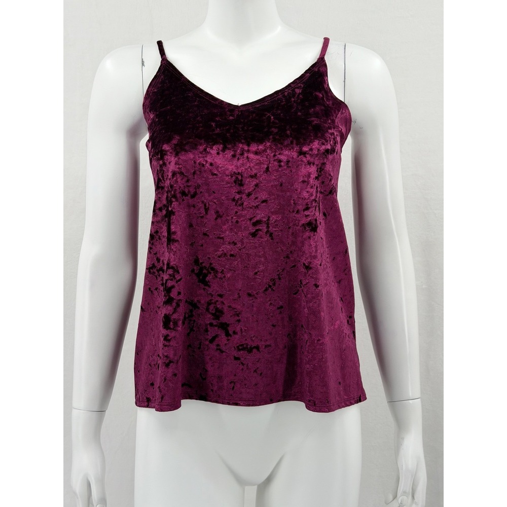 Hollister Top Womens Small Maroon Crushed Velvet Tank Whimsigoth Fairy Grunge